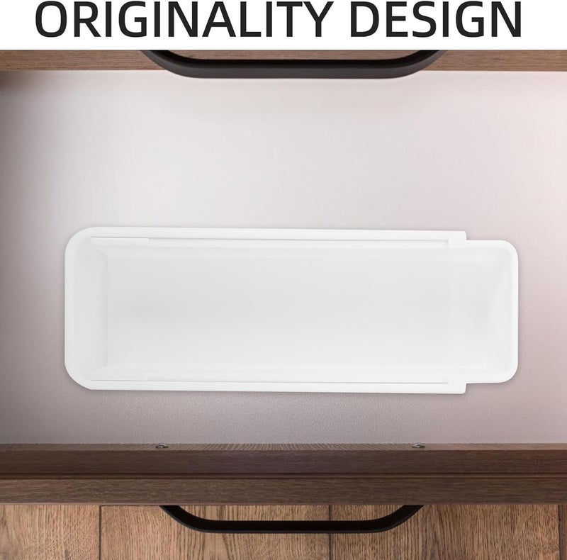 FAVOMOTO Silverware Drawer Organizer Divider Box Adjustable Tableware Storage Holder for Kitchen Drawers, Expandable Flatware Organizer Case for Cutlery and Utensils, Sturdy Plastic Divider - Image 5