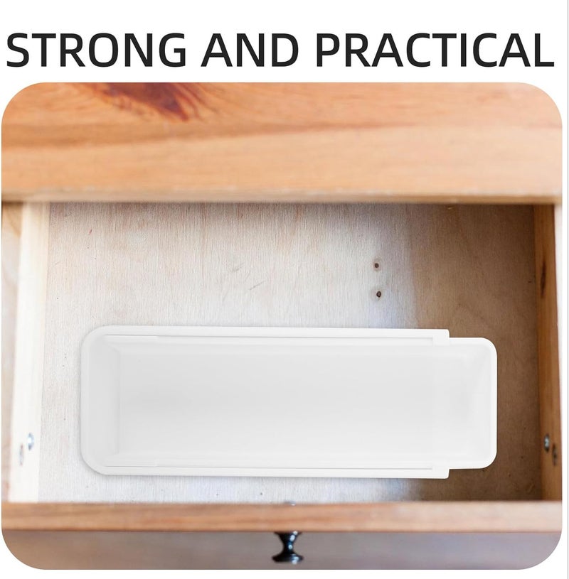 FAVOMOTO Silverware Drawer Organizer Divider Box Adjustable Tableware Storage Holder for Kitchen Drawers, Expandable Flatware Organizer Case for Cutlery and Utensils, Sturdy Plastic Divider - Image 3