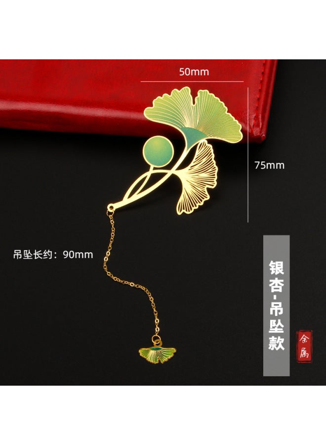 HELPS Creative Metal Painted Bookmark Chinese Style Brass Tassel Retro Student Exquisite Gift Bookmark Wenchuang - Image 1