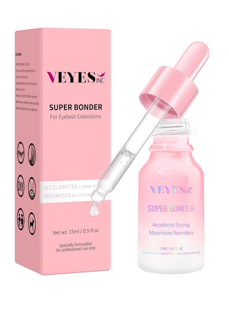 Veyes - VEYES INC Super Lash Bonder for Eyelash Extensions. Glue Accelerator, Lash Sealant, Adhesive Companion, Reducing Glue Fumes and Extending Eyelash Retention Time. Professional Eyelash Supplies 15ml - Image 1