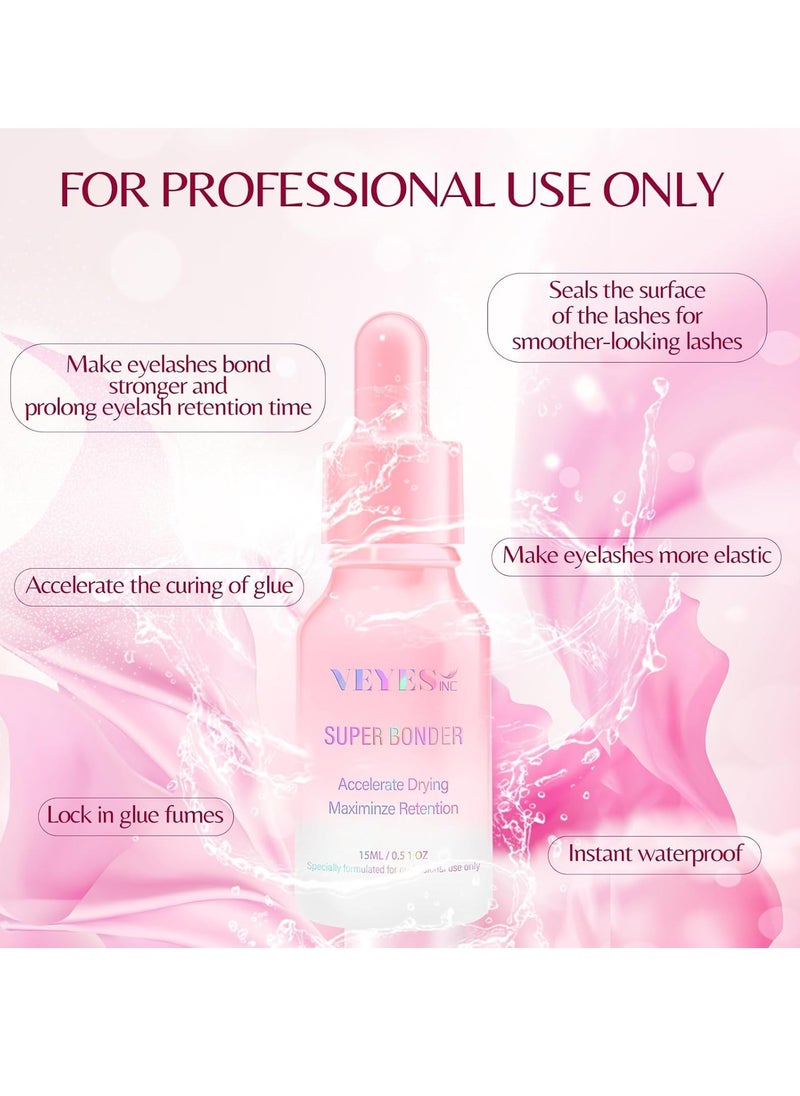 Veyes - VEYES INC Super Lash Bonder for Eyelash Extensions. Glue Accelerator, Lash Sealant, Adhesive Companion, Reducing Glue Fumes and Extending Eyelash Retention Time. Professional Eyelash Supplies 15ml - Image 1