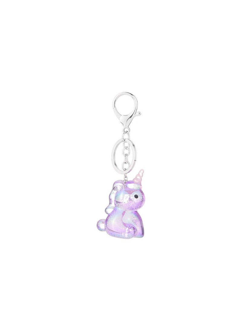 GGOOT 1pc Unicorn Keychain, Plastic Unicorn Keychains Cute Beautiful Unicorn Key Ring for Birthday Party Favor Supplies or Car Keys, House Keys, Door Keys Decoration (Random Color) - Image 1