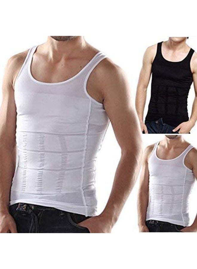 Men Body Shaper Vest Slimming Tummy Control Undershirt Compression Support Breathable Design for Daily Wear - Image 1