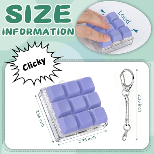 Axlksia Keyboard Fidget Toy Fidget Clicker Keyboard Fidget Keychain Button Fidget Gifts for Adults to Relieve Stress and Pass Time Style M - Image 5