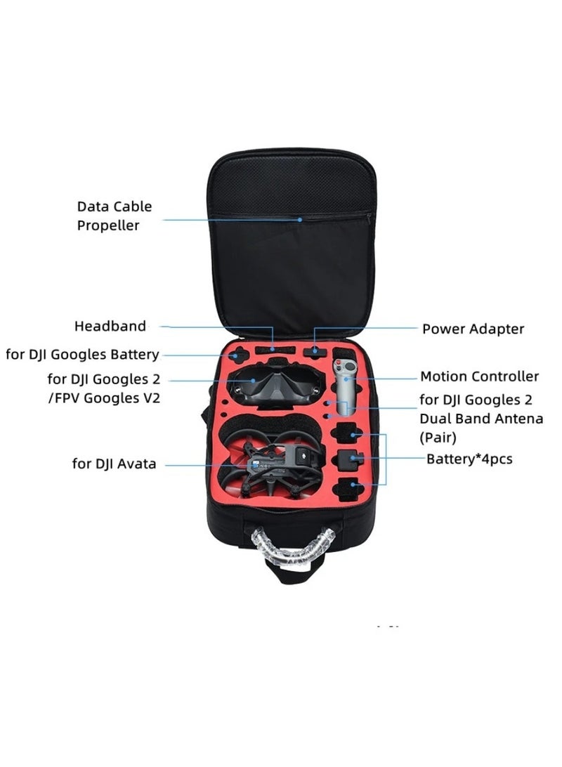 Protable Box Case for DJI Avata Bag Travel Backpack Storage Box Carrying Case for DJI Avata Shoulder Bag Drone Case Accessory  - Image 2