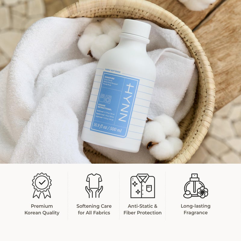 Concentrated Liquid Fabric Softener, Hypoallergenic & Gentle on Skin, Korean Scent Experience, Signature White Woody Musk Scent, Long-Lasting Fragrance, Static Reducer & Wrinkle Minimizer, 16.9 fl oz - Image 2