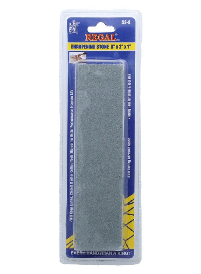 Regal Handy Fast Cutting Abrasive Sharpening Stone 8 x 2 Inch Grey SS-8 