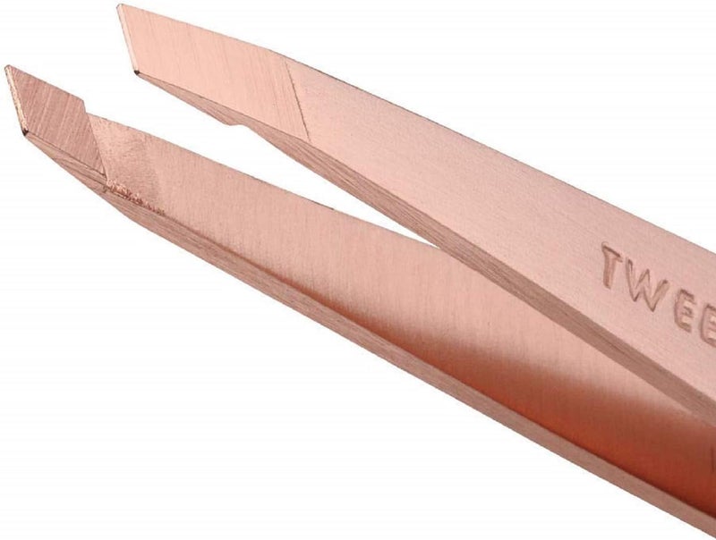 Tweezerman Stainless Steel Slant Tweezer - Eyebrow Tweezers for Women and Men (Rose Gold) - Image 2