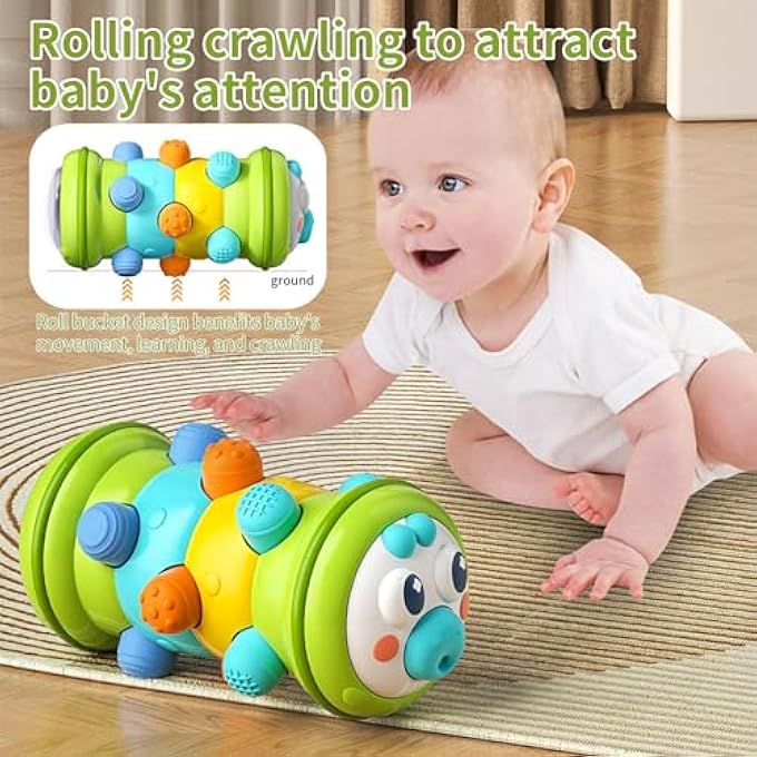 MONTESSORI CATERPILLAR TOY FOR TODDLERS, CRAWLING EXERCISE GRIP TRAINING TOY FOR CLUB OFFICE TOOLS KIDS GIFTS FOR 6 9 12 18 MONTH AGE 1 2 3 4 ONE YEAR OLD BOY GIRL KID BIRTHDAY,GREEN - Image 3