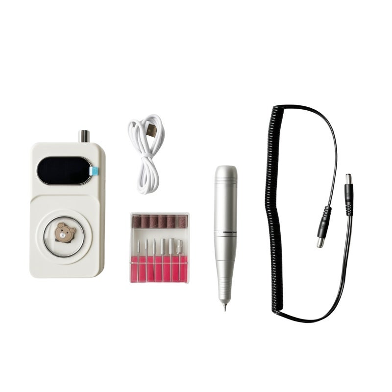 Rechargeable Nail Drill: Blue Palm-sized Compact Body - Adjustable Speed With Precise Control Cordless Nail Machine for Novice and Professional On-the-go Nail Care, Salon Use - Image 5