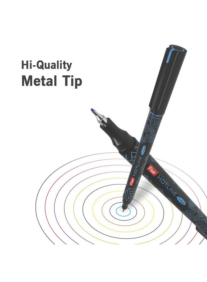 Flair Hotline Fineliner Metal Tip Pen Tip Size 0.7 To 1 Mm Comfortable Grip Fineliner Pens Set For Mandala Sketching Doodling Journal And Outline 10 Shades.Multicolor - Image 3