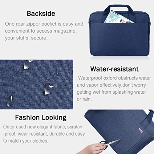 Voova Laptop Bag Case 15 15.6 16 Inch, Computer Sleeve Messenger Bag with Shoulder Strap Expandable Waterproof Business Briefcase for Men Women to Work Travel School, Fit 14-16 Inch Laptop, Blue - Image 5