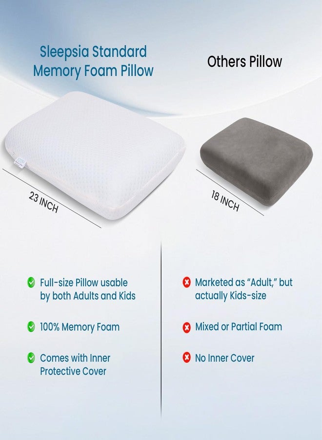 Sleepsia Orthopedic Cooling Gel Memory Foam Pillow | 1 Year Warranty | Cervical Pillows for Spondylitis Neck and Shoulder Pain Relief Support Bed Sleeping (Medium,White) - Image 2