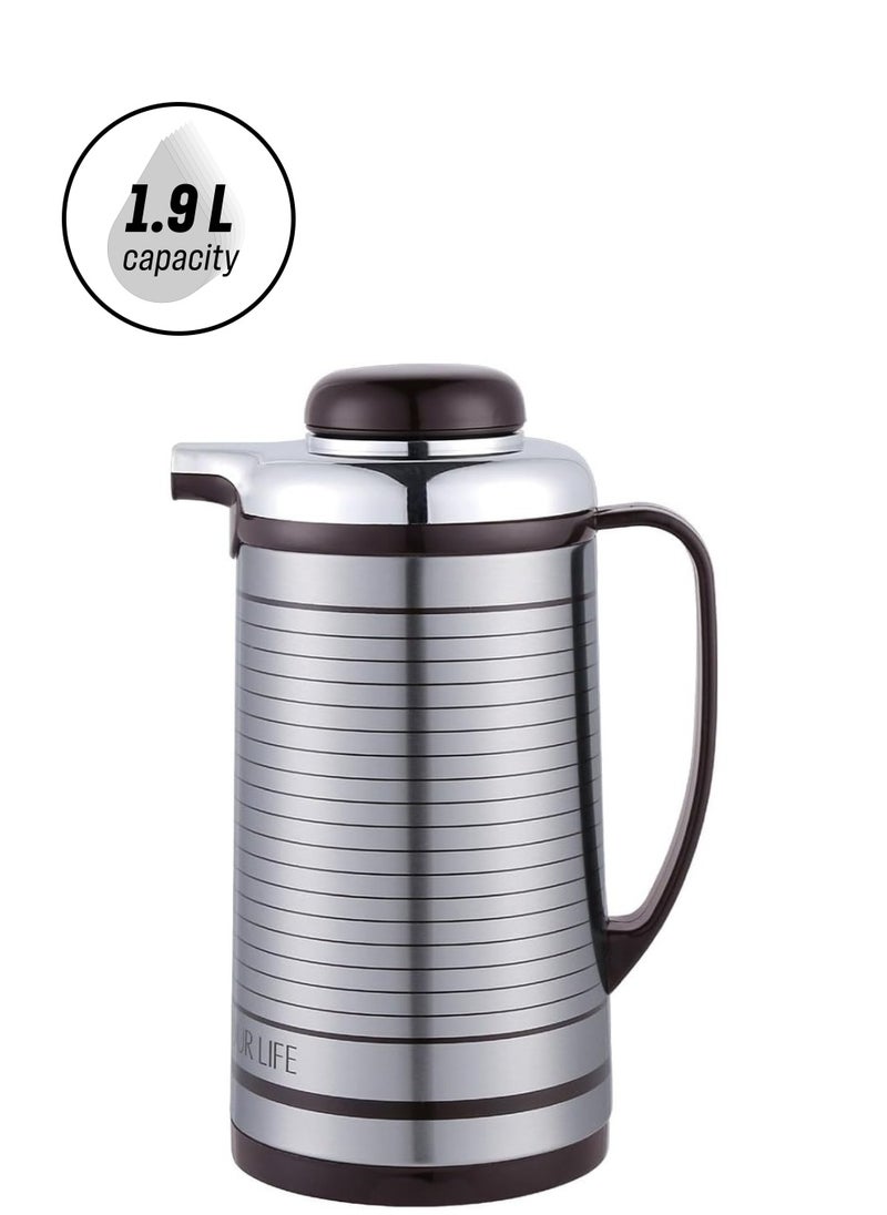 lynx LYNX Vacuum Flask - Coffee Heat Insulated Thermos For Keeping Hot/Cold Long Hour Heat/Cold Retention, Multi-Walled Vacuum For Coffee, Hot Water, Tea, Beverage | Ideal For Social Occasion,1.9 L LY-1109  - Image 1