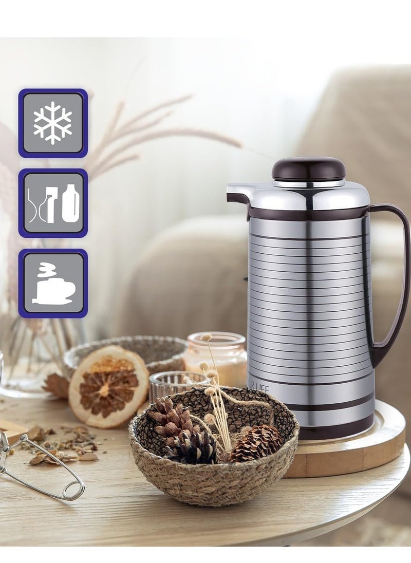 lynx LYNX Vacuum Flask - Coffee Heat Insulated Thermos For Keeping Hot/Cold Long Hour Heat/Cold Retention, Multi-Walled Vacuum For Coffee, Hot Water, Tea, Beverage | Ideal For Social Occasion,1.9 L LY-1109  - Image 3