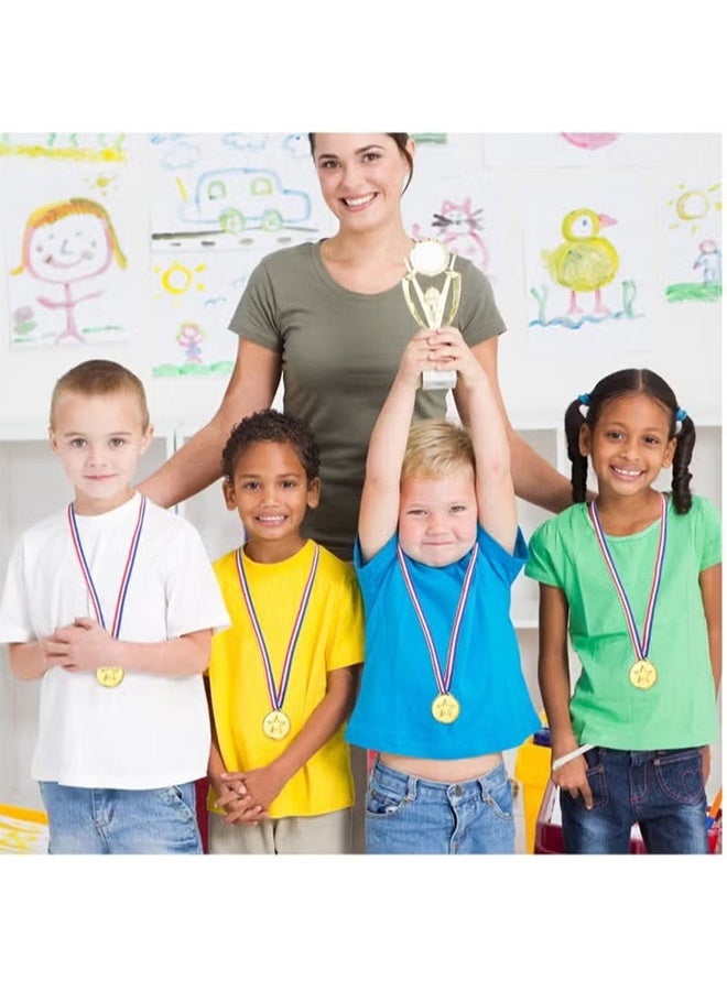 12 قطعة من الميداليات للفائزين، ميداليات بلاستيكية ذهبية وفضية وبرونزية للأطفال لمكافآت الرياضة، مسابقات الألعاب، عروض المواهب، مسابقات الإملاء، الحفلات الجمبازية، والديكورات - Image 4