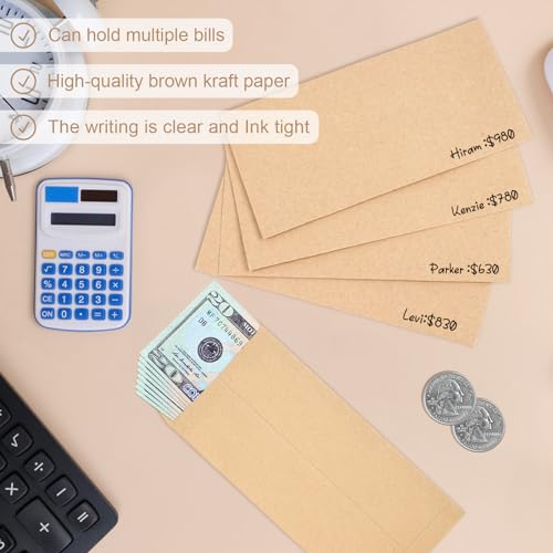 Joyberg 120 PCS Money Envelopes for Cash Kraft Paper, 6.5”x3.2” Small Cash Envelopes for Self-Adhesive, Money Saving Challenge Coin Envelopes for Coin, Check, Budget, Small Item Organizer - Image 5