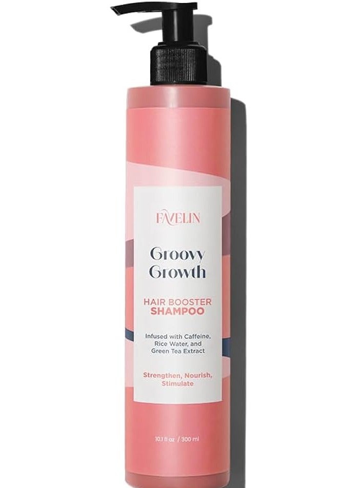 Favelin Groovy Growth Hair Booster Shampoo Infused with Caffeine, Rice water & Green Tea Extract -300Ml