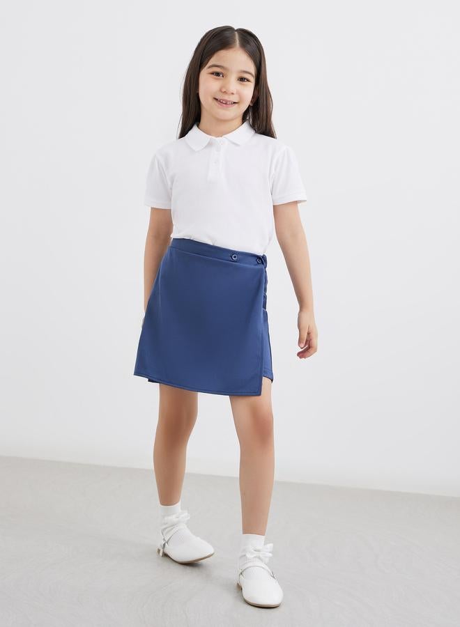ستايلي سكورت ستايلي جيرلز مدرسي سادة كحلي بأزرار - Image 2