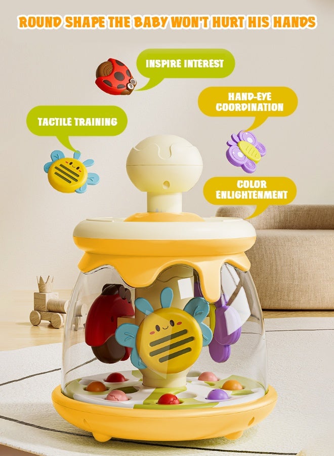 سوفت تاتش لعبة بيبي بريس، لعبة دوارة للأطفال الصغار، لعبة دوارة على شكل قبة، لعبة دوارة للأطفال الرضع، ألعاب تعليمية، ألعاب تطويرية تفاعلية، هدايا للأطفال بعمر 6 أشهر فما فوق - Image 5