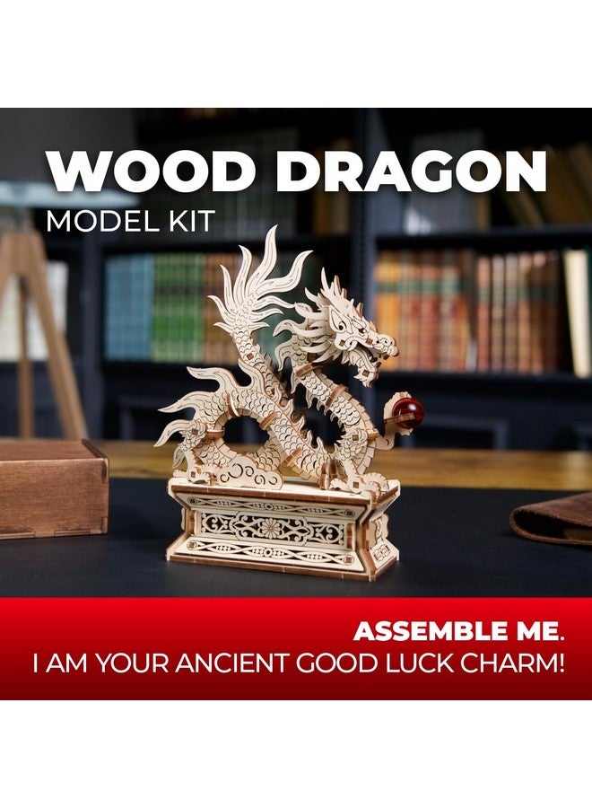 أوجيرز مجموعة بناء نماذج ثلاثية الأبعاد لتنين خشبي للكبار - هوايات بناء نماذج خشبية لتنين صيني ثلاثي الأبعاد للرجال - نماذج خشبية للكبار - Image 2