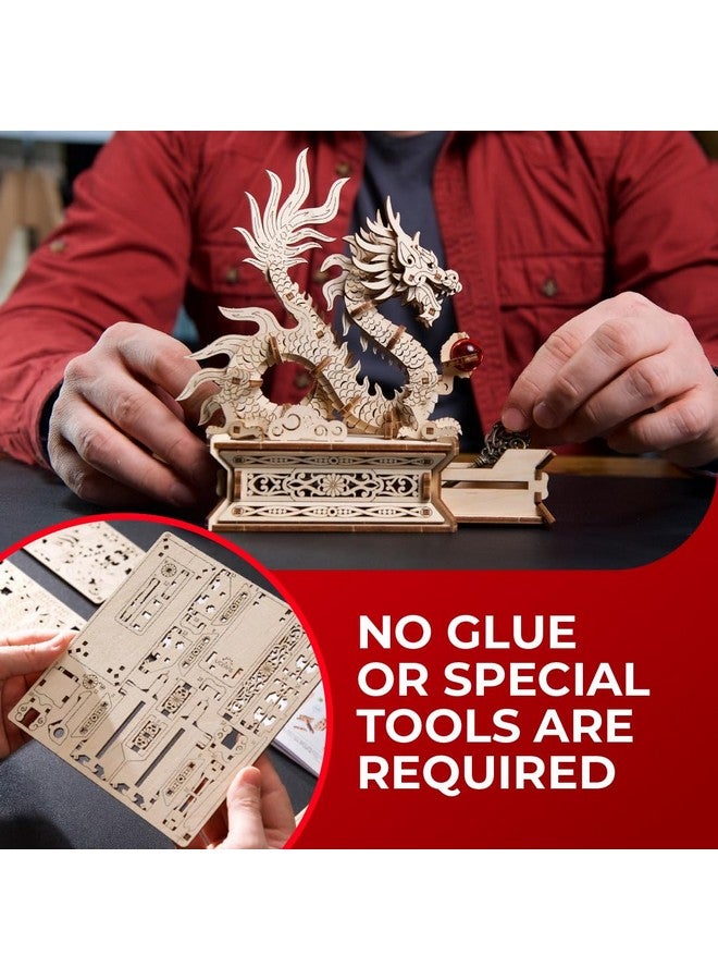 أوجيرز مجموعة بناء نماذج ثلاثية الأبعاد لتنين خشبي للكبار - هوايات بناء نماذج خشبية لتنين صيني ثلاثي الأبعاد للرجال - نماذج خشبية للكبار - Image 3