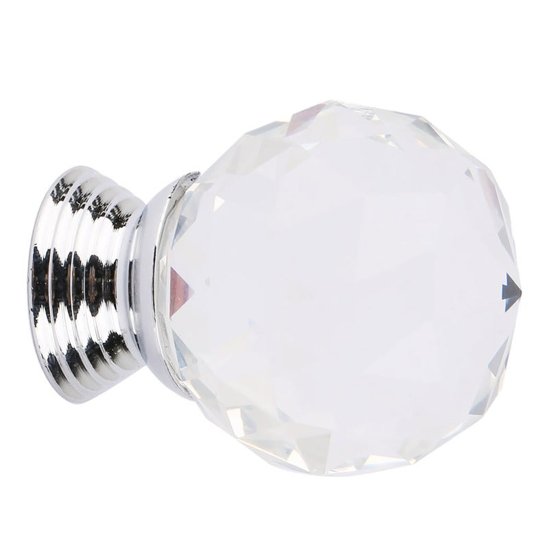 Crystal Glass Knob 30mm Transparent Light-reflective Brilliant Color Cabinet Drawer Knob - Elegant Decorative Design Ball Shape Handle for Home Cabinet Drawer Wardrobe Cupboard - Image 1