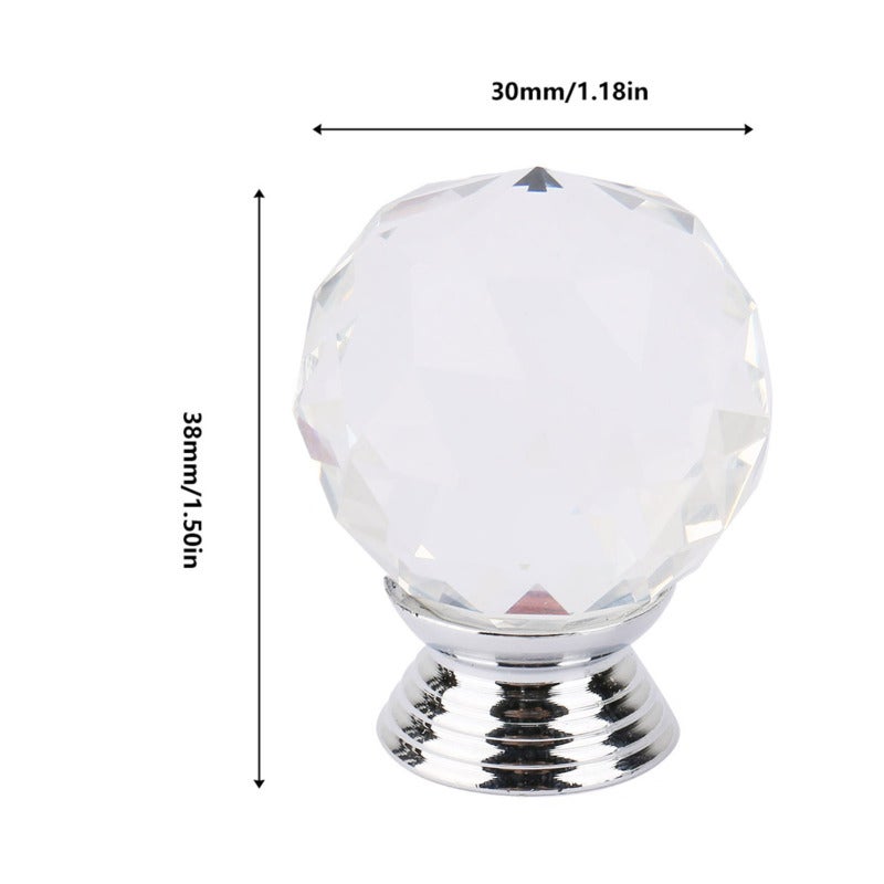 Crystal Glass Knob 30mm Transparent Light-reflective Brilliant Color Cabinet Drawer Knob - Elegant Decorative Design Ball Shape Handle for Home Cabinet Drawer Wardrobe Cupboard - Image 5
