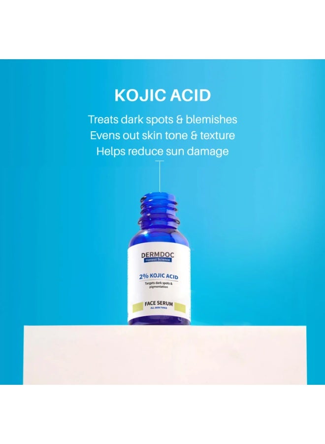 DERMDOC 2% Kojic Acid Face Serum (15 ml) | kojic acid serum for hyperpigmentation | kojic acid for dark spots | skin whitening | brightening serum | pigmentation on face - Image 4