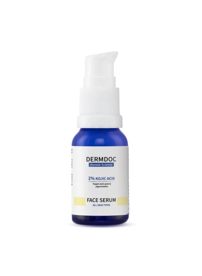 DERMDOC 2% Kojic Acid Face Serum (15 ml) | kojic acid serum for hyperpigmentation | kojic acid for dark spots | skin whitening | brightening serum | pigmentation on face - Image 1