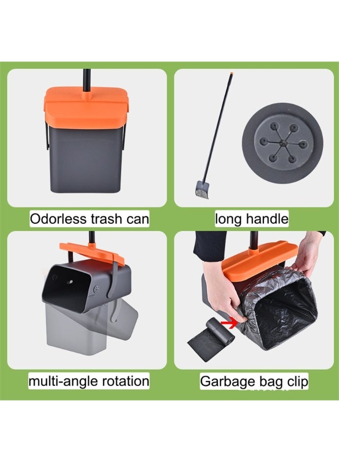 Pooper Scooper for Pets, Long Handle Poop Shovel with 35 Waste Bags for Clean Pet Waste, Swivel Bin & Rake for Dogs for Home Outdoor Travel Hiking Picnic Backyard Lawn (B016) - Image 5