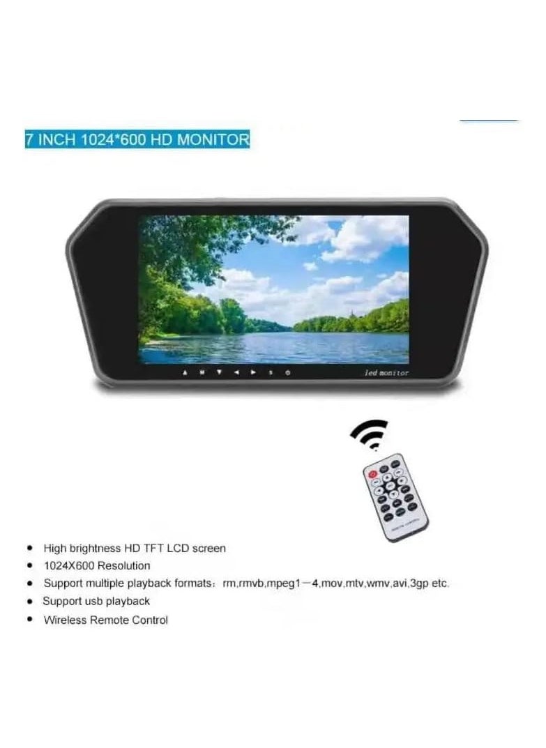 Generic 7-Inch LCD Car Rearview Monitor – Full HD Media Player, MP5 with Remote Control, Bluetooth Support  - Image 4