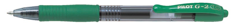 Pilot G2 gel pen, green ink, 0.1, pack of 12