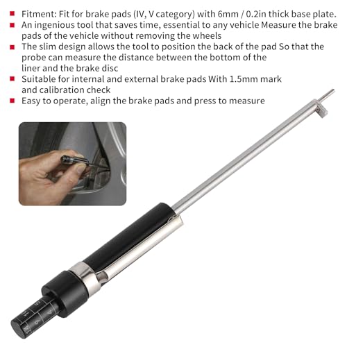 Caoeal Brake Pad Measuring Tool, Brake Pad Thickness Gauge with Scale Brake Pad Gauge Brake Pad Tester for Internal External Brake Pads Measuring - Image 3