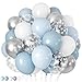 Froova Blue Winter Wonderland Balloons 60 PCS 12 Inch Dusty Light Baby Blue White and Silver Balloon Snowflake Balloons for Boy Baby Shower Winter Christmas Holiday Birthday Party Decorations - Image 2