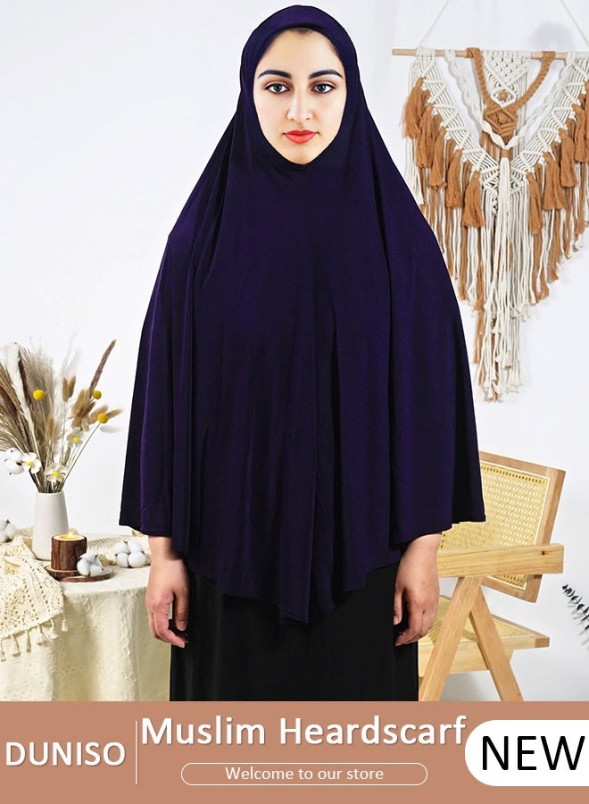 DUNISO Women Muslim Heardscarf Shawl Pullover Extra Long Prayer Hijab Muslimah one Piece Chadors Arabia Body Cover Turban Islamic Middle East Full Cover Clothing - Image 1