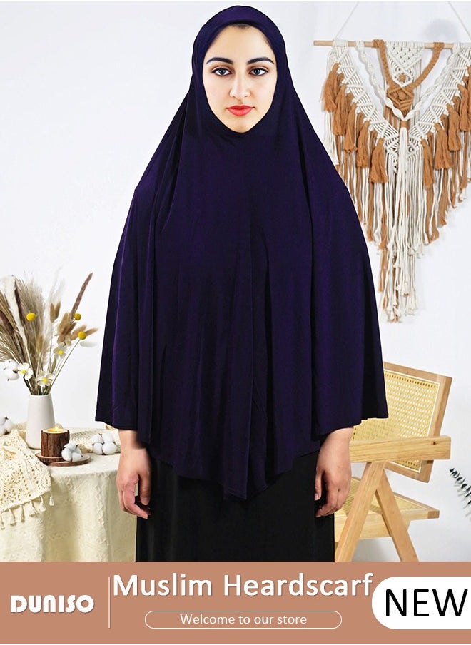 DUNISO Women Muslim Heardscarf Shawl Pullover Extra Long Prayer Hijab Muslimah one Piece Chadors Arabia Body Cover Turban Islamic Middle East Full Cover Clothing  - Image 1