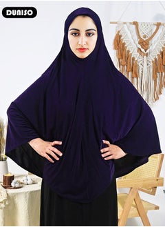 DUNISO Women Muslim Heardscarf Shawl Pullover Extra Long Prayer Hijab Muslimah one Piece Chadors Arabia Body Cover Turban Islamic Middle East Full Cover Clothing  - Image 5