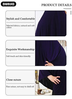 DUNISO Women Muslim Heardscarf Shawl Pullover Extra Long Prayer Hijab Muslimah one Piece Chadors Arabia Body Cover Turban Islamic Middle East Full Cover Clothing  - Image 2