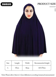 DUNISO Women Muslim Heardscarf Shawl Pullover Extra Long Prayer Hijab Muslimah one Piece Chadors Arabia Body Cover Turban Islamic Middle East Full Cover Clothing  - Image 3