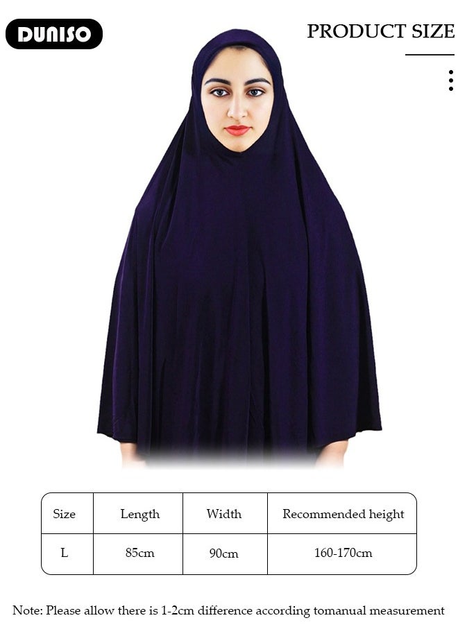 DUNISO Women Muslim Heardscarf Shawl Pullover Extra Long Prayer Hijab Muslimah one Piece Chadors Arabia Body Cover Turban Islamic Middle East Full Cover Clothing  - Image 3