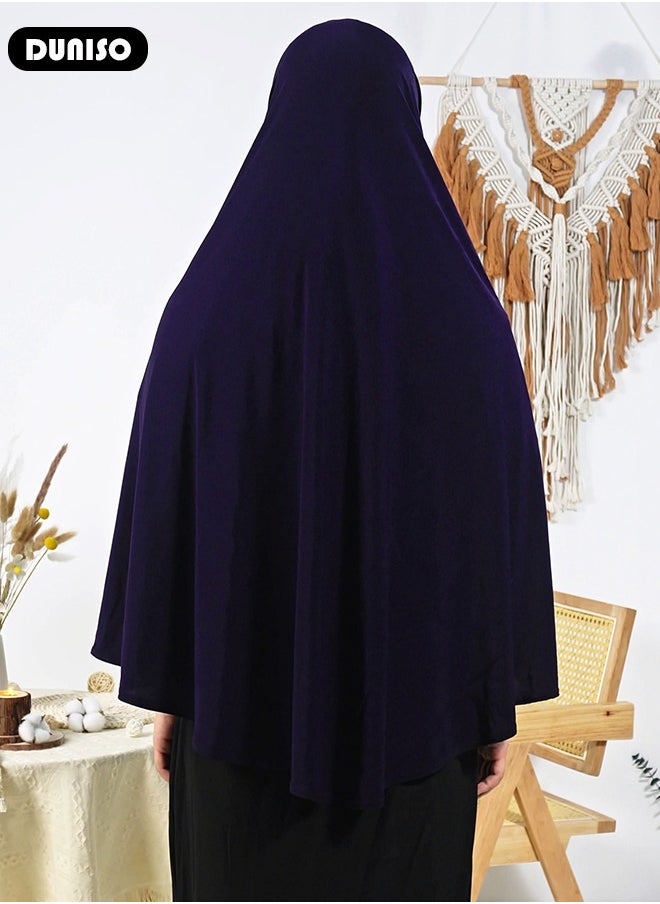 DUNISO Women Muslim Heardscarf Shawl Pullover Extra Long Prayer Hijab Muslimah one Piece Chadors Arabia Body Cover Turban Islamic Middle East Full Cover Clothing  - Image 4