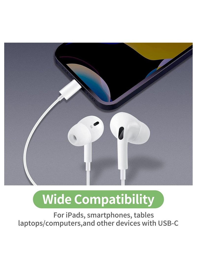 Generic - USB C Headphone, Type C Earbuds Wired Earphones with Microphone and Volume Control,in-Ear Earbud Noise Isolating for Google Pixel Oneplus Samsung Galaxy iPad Pro - Image 1