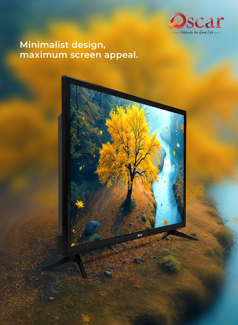 أوسكار تلفزيون أوسكار (Oscar) مقاس 32 بوصة LED بدقة HD Ready | نظام تشغيل ATV | شاشة DLED | دقة 1366 × 768 | منافذ: 1× AV، 2× HDMI، 1× فيديو | يتضمن حامل جداري وجهاز تحكم عن بُعد - OS45S32ATVS - Image 3