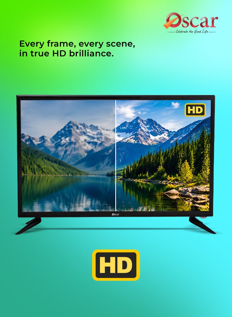 أوسكار تلفزيون أوسكار (Oscar) مقاس 32 بوصة LED بدقة HD Ready | نظام تشغيل ATV | شاشة DLED | دقة 1366 × 768 | منافذ: 1× AV، 2× HDMI، 1× فيديو | يتضمن حامل جداري وجهاز تحكم عن بُعد - OS45S32ATVS - Image 4