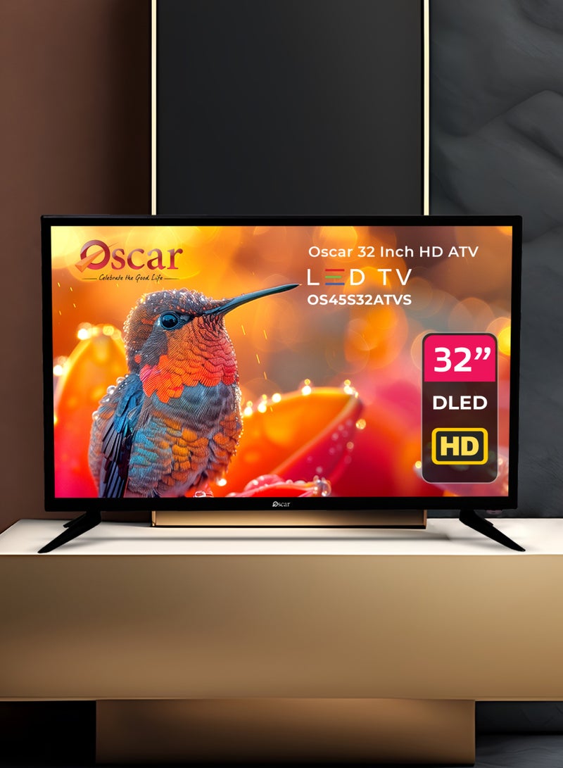 Oscar 32 Inch HD Ready LED TV | ATV Operating System | DLED Display | 1366 x 768 Resolution | 1x AV Input, 2xHDMI, 1xVideo Input, Connectivity | Wall Mount & Remote Included - OS45S32ATVS - Image 1