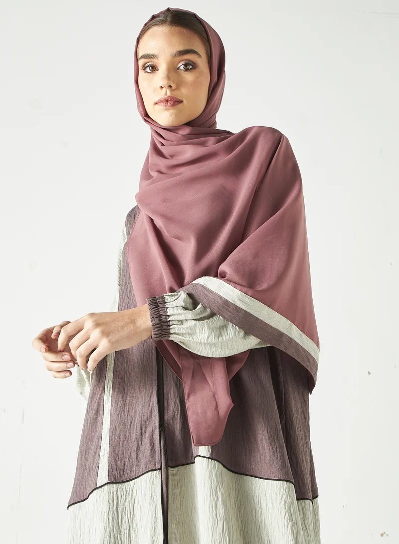 Hadiyath Al Madinah HM - Two Toned Abaya with Hijab