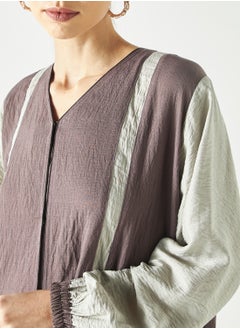 هدية المدينة  HM - عباية بلونين مع الحجاب  - Image 3