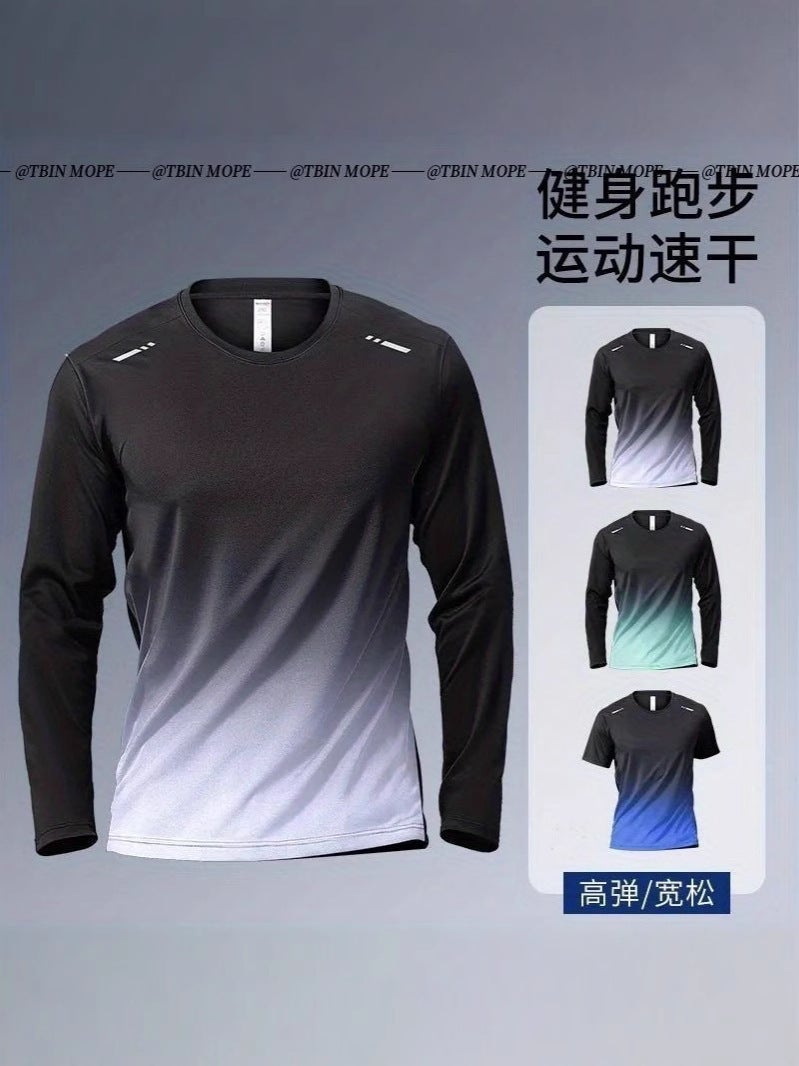 Quick-Drying Clothes Men'S Long-Sleeved T-Shirt Sports Running Fitness Training Outdoor Mountaineering Warm - Image 2