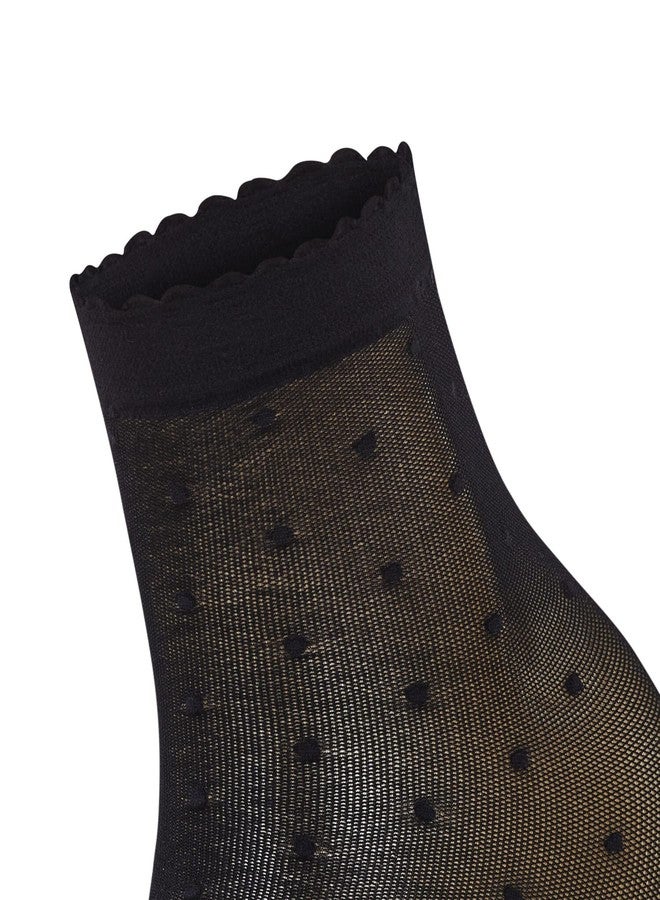 FALKE Women's Dot 15 Denier Dress Socks, Mid Calf, Patterned, Dressy or Casual, Fine Sheer Transparent, Nylon, Black (Black 3009), 8-10.5, 1 Pair - Image 3